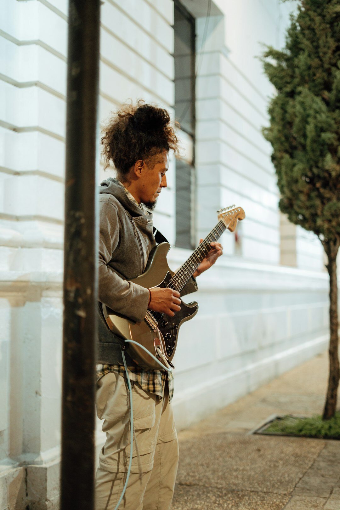 musician performing outdoors